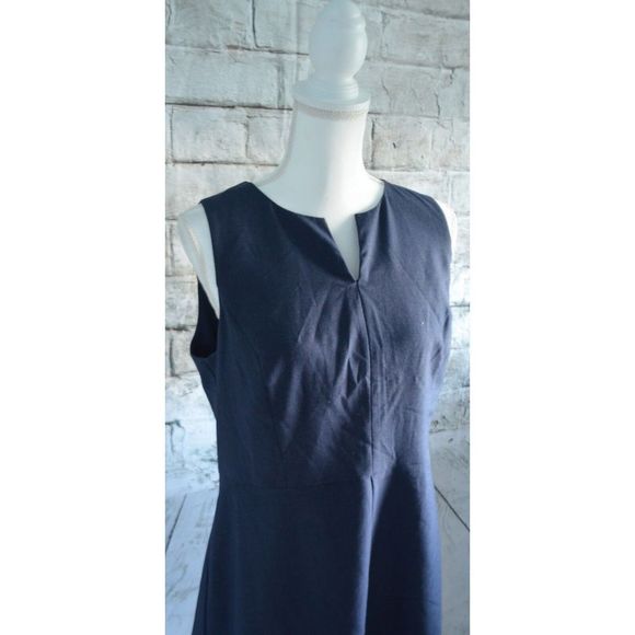Kensie Navy Blue V-neck Sleeveless Dress Women's Size Large - Picture 4 of 5